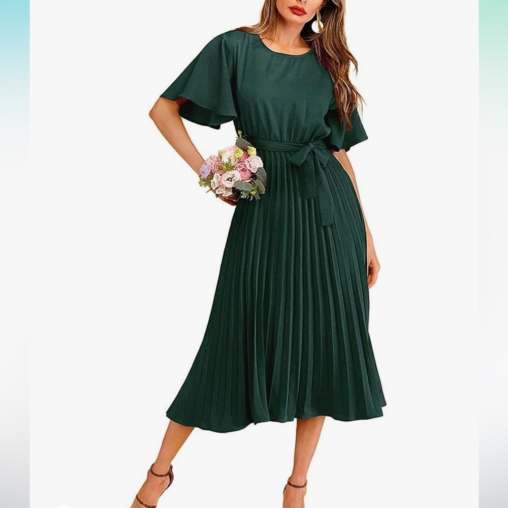 Belted occasion dress wedding guest